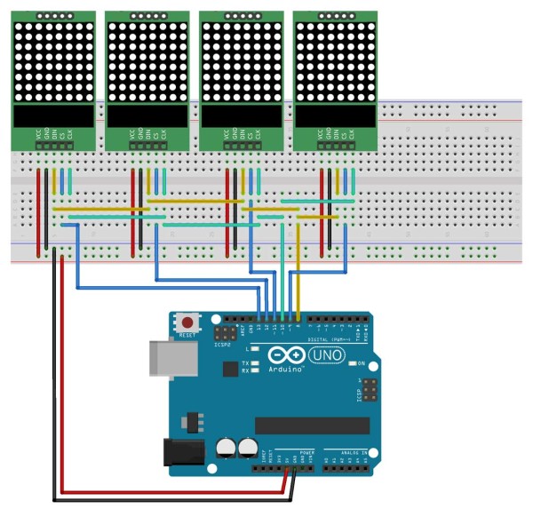 max7219 Array test breadboard